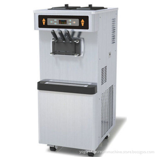 Commercial Ice Cream Machine, 3 Flavors Soft Serve Yogurt Maker With Pre-cooling System For Cafeteria